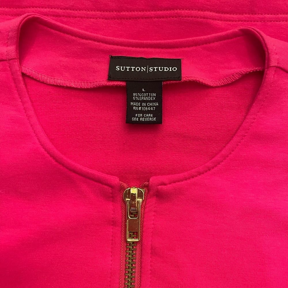 Sutton Studio Fuchsia Pink 1970’s GoGo Dancer Vibe Retro Top, Women’s Size L - Picture 7 of 7